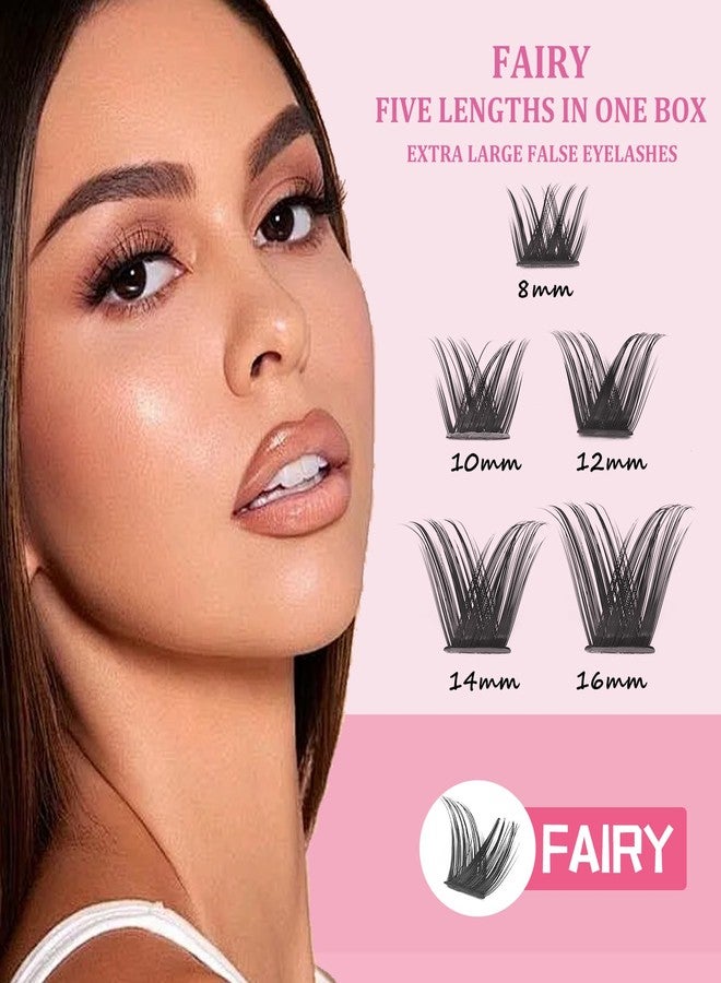 ISOOLU Fairy Lash Clusters Manga Individual Lashes C Curl Wispy Eyelash Clusters WideSpan Eyelash Extension Kit with Lash Bond and Seal Wet-Look Spiky Cluster Lashes (LO04 Kit 180pcs) - Image 3